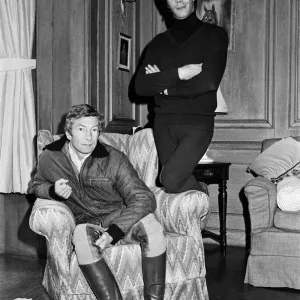 Professional jockey Lester Piggott with horse trainer Henry Cecil at Warren Place Professional jockey Lester Piggott with horse trainer Henry Cecil at Warren Place