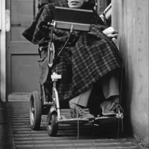 Print of Professor Stephen Hawking in Cambridge, December 1990