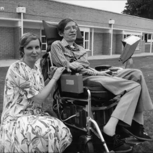 Print of Professor Stephen Hawking with Aileen Webber, July 1981