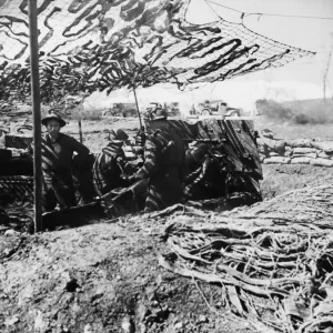 Print of a propaganda gun firing, 21st April 1944