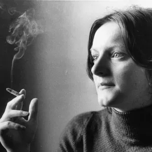 Print of Adrianne Little smoking a cigarette