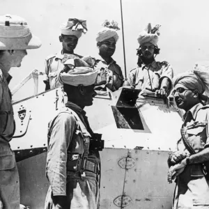 Punjab Premier visits Indian troops in Western desert. Lieutenant Colonel the Hon Punjab Premier visits Indian troops in Western desert. Lieutenant Colonel the Hon