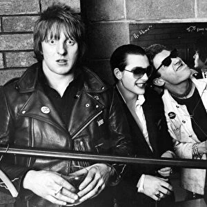 Punk rock band The Damned, from left, Rat Scabies, Dave Vanian