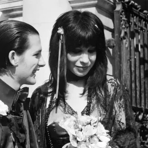 Punk Rock Wedding Print: Dave Vanian and Laurie Glendon 1977 Punk Rock Wedding Print: Dave Vanian and Laurie Glendon 1977