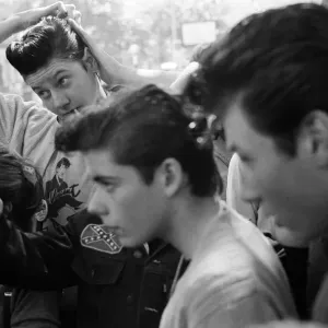 Punk Rocker and Teddy Boy youths in Kings Road, London. Pictured, Teddy Boys Punk Rocker and Teddy Boy youths in Kings Road, London. Pictured, Teddy Boys