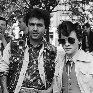 Punk Rocker and Teddy Boy youths in Kings Road, London. Pictured, two teddy boys