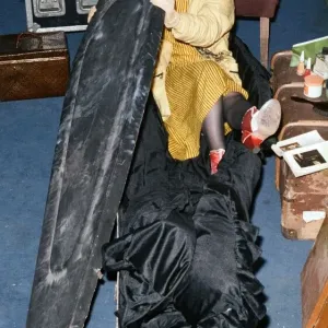 Punk singer and actress Toyah Willcox in her coffin in Battersea, London. 13th May 1979