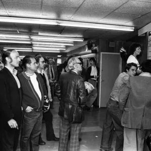 Punters- ready for the off at a betting shop. 6th June 1979