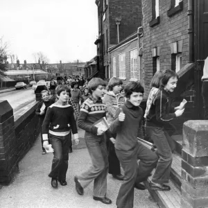 A pupil gives the thumbs up as the doors open again at West Jesmond School