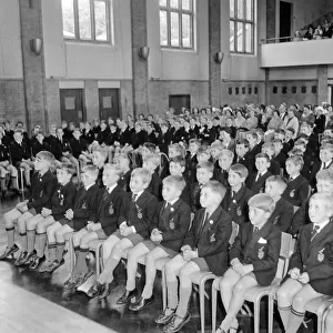 Pupils attending the King Henry VIII Junior School prizegiving day. 11th July 1962