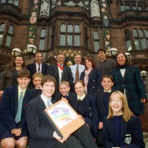 Coventry Pupils Sign Peace Treaty with Dresden Counterparts, 1996 Print Coventry Pupils Sign Peace Treaty with Dresden Counterparts, 1996 Print