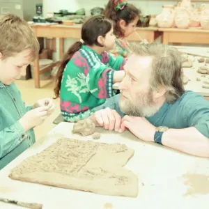 Dene School Pupils in Pottery Class Print, 29th April 1994