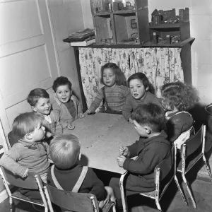 Pupils at the L. C. C. Day nursery in Regency Street, Victoria London 8th February 1954
