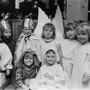 Christmas Scene Print 1986 Almondbury School