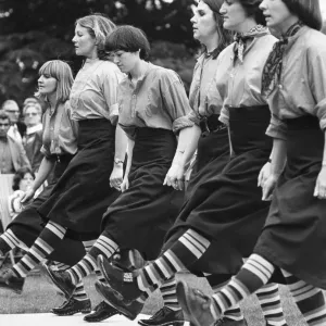 Women Clog Dancers in Pump Room Gardens Print 1977