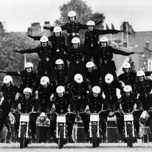 A pyramid by the Royal lSignals Display Team (The White Helmets)