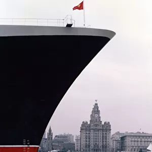 The QE2 (Queen Elizabeth 2) visits Liverpool. 31st August 1994