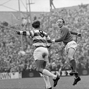 QPR v Manchester United Nobby Stiles goes for a high ball during the two team