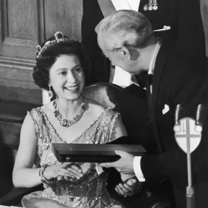 The Queen at T.U.C Centenary Banquet Print, 5th June 1968 The Queen at T.U.C Centenary Banquet Print, 5th June 1968