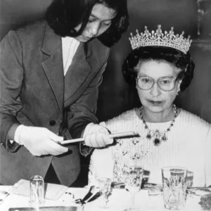 The Queen in China at Banquet Print, Peking 1986
