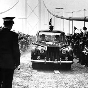 Queen crosses Forth Road Bridge with Prince Philip 1964 to offically open the crossing