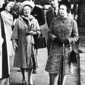 The Queen and The Duke of Edinburgh with The Queen Mother after a morning service The Queen and The Duke of Edinburgh with The Queen Mother after a morning service