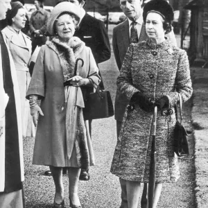The Queen and The Duke of Edinburgh with The Queen Mother after a morning service The Queen and The Duke of Edinburgh with The Queen Mother after a morning service