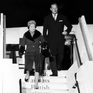 The Queen and the Duke of Edinburgh Disembark from Concorde, 1977 Print The Queen and the Duke of Edinburgh Disembark from Concorde, 1977 Print