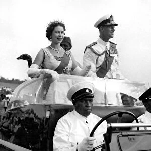 The Queen and Duke pictured during the Royal visit to Sierra Leone. November 1961 P009404