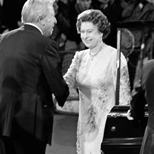 Queen Elizabeth arrives at The London Palladium for The Royal Variety Performance