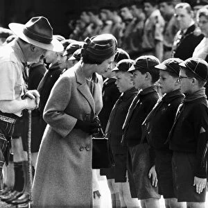 Queen Elizabeth chatting to members of the cubs at the St Georges Day Parade 23rd