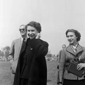 Queen Elizabeth with the Duke of Edinburgh and Princess Margaret at Badmington Horse Queen Elizabeth with the Duke of Edinburgh and Princess Margaret at Badmington Horse
