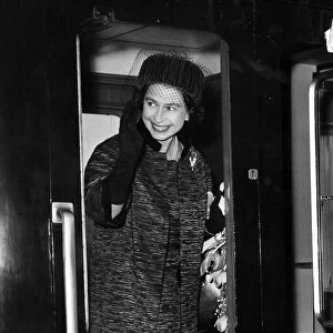 Queen Elizabeth II arrives at Newport Station ahead of opening Spencer Works
