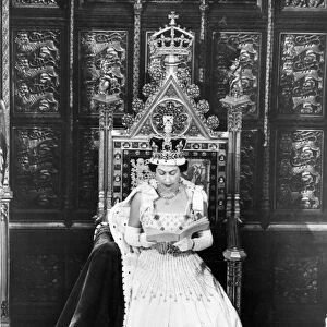 Queen Elizabeth II delivers her speech from the throne in the House of Lords at the State