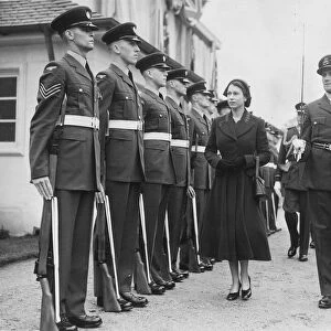 Queen Elizabeth II inspecting the RAF Gouard of Honour at Runnymede Memorial