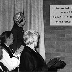 Queen Elizabeth II, in Liverpool, unveiling a plaque to commemorate the opening of