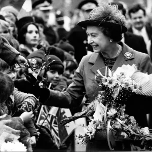 Queen Elizabeth II Walkabout in Flint, North Wales Print 1977 Queen Elizabeth II Walkabout in Flint, North Wales Print 1977