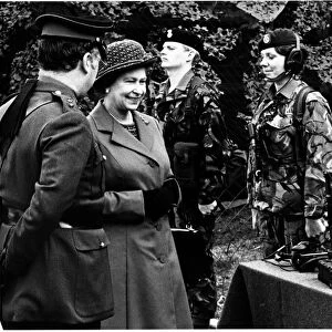 Queen Elizabeth II meets the Signal Corps. The Queen is on her June 1977 Silver