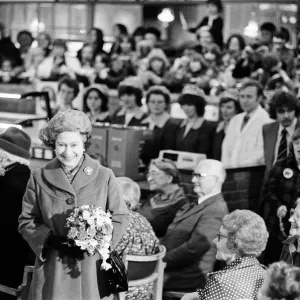 Queen Elizabeth II opens the Elmsleigh Shopping Centre, Staines. 22nd February 1980