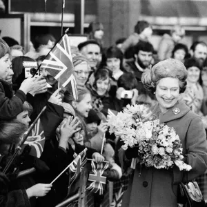 Queen Elizabeth II opens the Elmsleigh Shopping Centre, Staines. 22nd February 1980