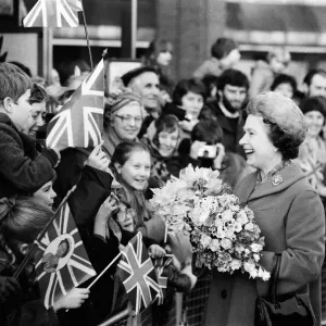 Queen Elizabeth II opens the Elmsleigh Shopping Centre, Staines. 22nd February 1980