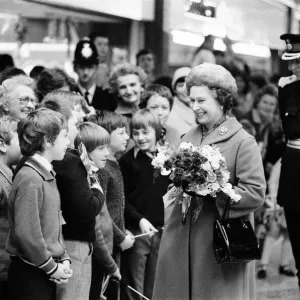 Queen Elizabeth II opens the Elmsleigh Shopping Centre, Staines. 22nd February 1980