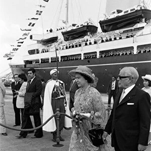 Queen Elizabeth II and President Habib Bourguiba during the Royal state visit to Tunis