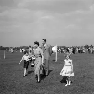 Queen Elizabeth II with Prince Charles and Princess Anne at Windsor Great Park to watch