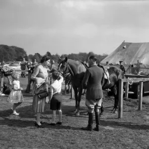 Queen Elizabeth II with Prince Charles and Princess Anne at Windsor Great Park to watch