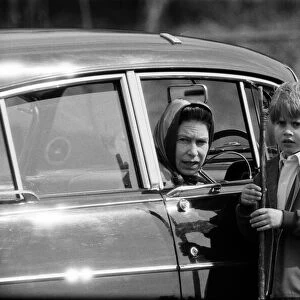 Queen Elizabeth II and Prince Edward at Windsor Great Park, Berkshire. 1st May 1971