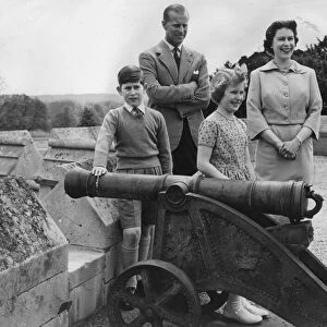 Queen Elizabeth II with Prince Philip, Princess Anne and Prince Charles