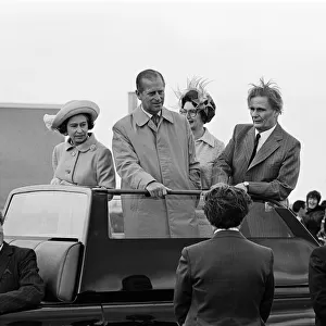 Queen Elizabeth II and Prince Philip, Duke of Edinburgh visit Prissick Base during