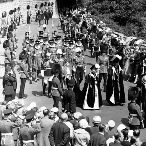 Print of Queen Elizabeth II and Prince Philip in Garter Robes Print of Queen Elizabeth II and Prince Philip in Garter Robes
