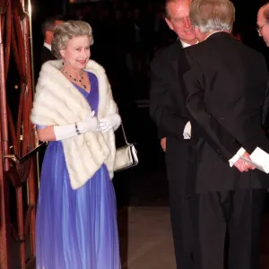 Queen Elizabeth II and Prince Philip Royal Variety Show Print 1991 Queen Elizabeth II and Prince Philip Royal Variety Show Print 1991